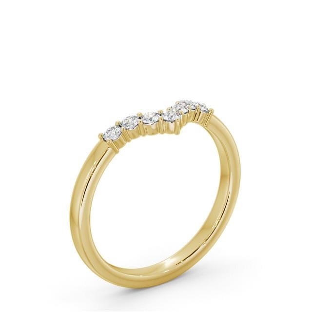 Rosa Ladies Round Lab Diamond 0.18ct Wishbone Wedding Ring